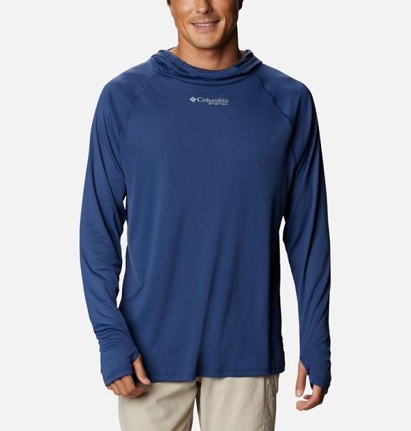 Columbia PFG Respool Hoodies Blue For Men's NZ52307 New Zealand